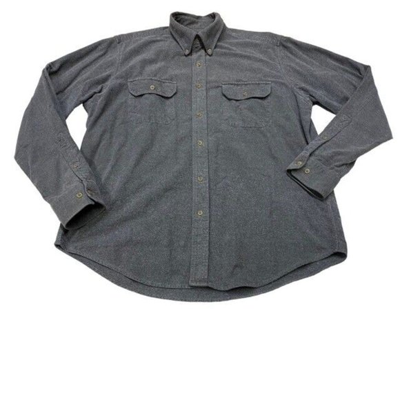 Lands End Other - Lands End Shirt Mens Size Large Gray Chamois Flannel Long Sleeve Casual Outdoor